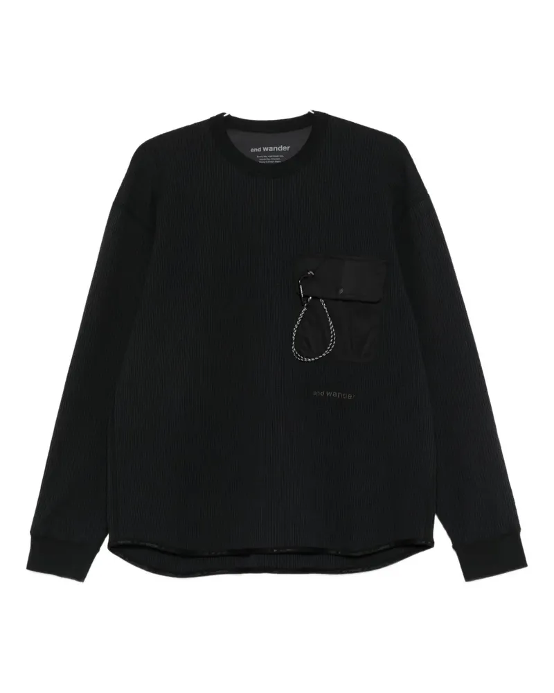 and wander flap-pocket sweatshirt - Schwarz Schwarz