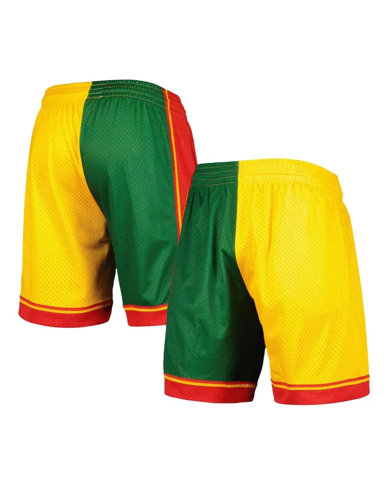 Mitchell & Ness NBA Seattle Supersonics 1995 Split Swingman Shorts - Grün Grün