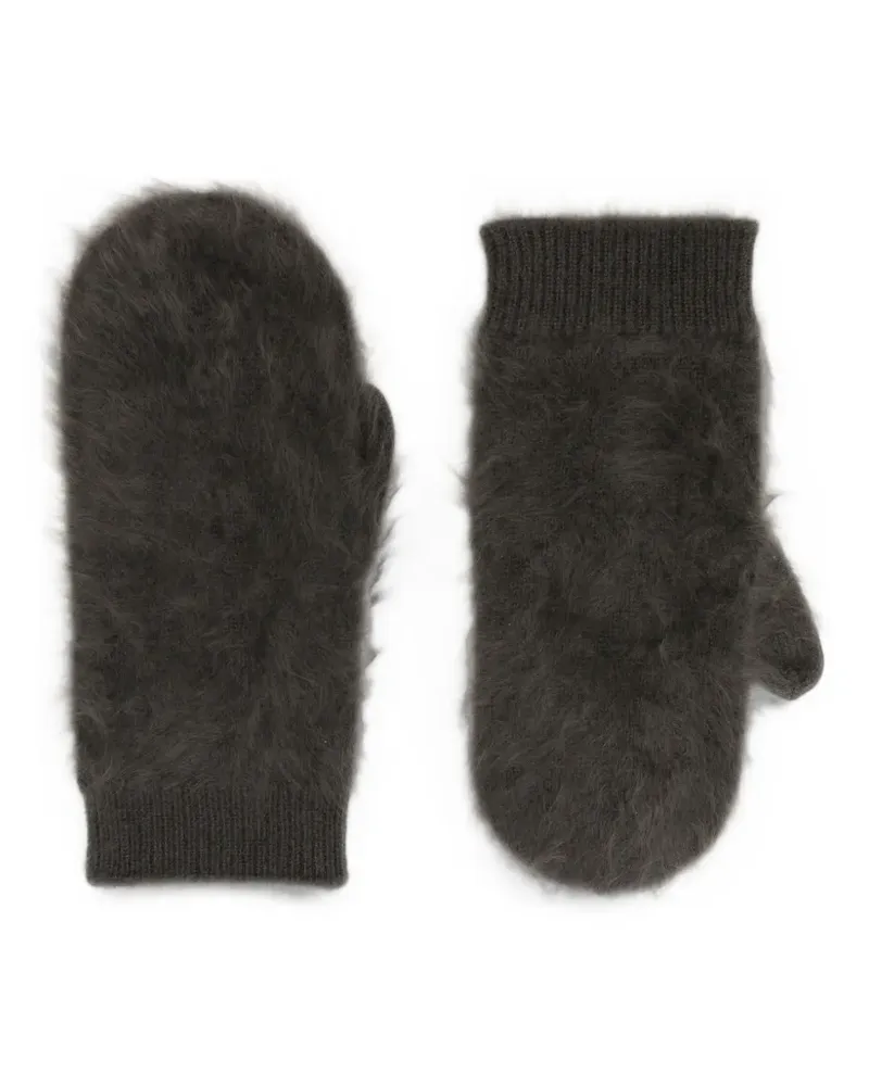Lisa Yang brushed-knit cashmere mittens - Braun Braun