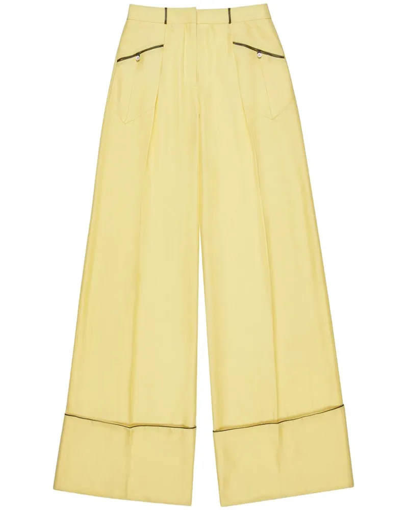 Bally Klassische Seidenhose - Gelb Gelb