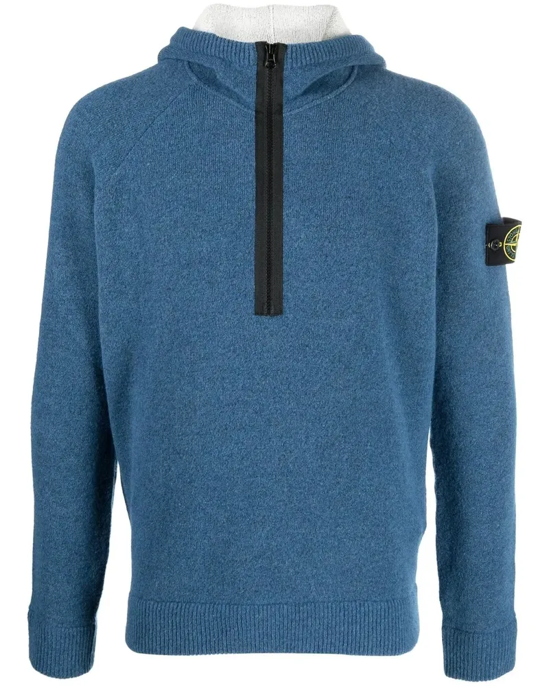 Stone Island Hoodie mit Logo-Patch - Blau Blau