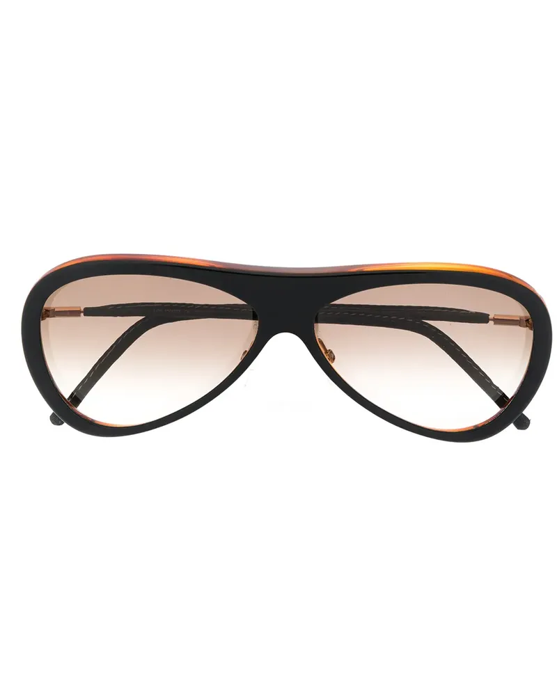 Cutler and Gross Runde 'M1078' Sonnenbrille - Schwarz Schwarz