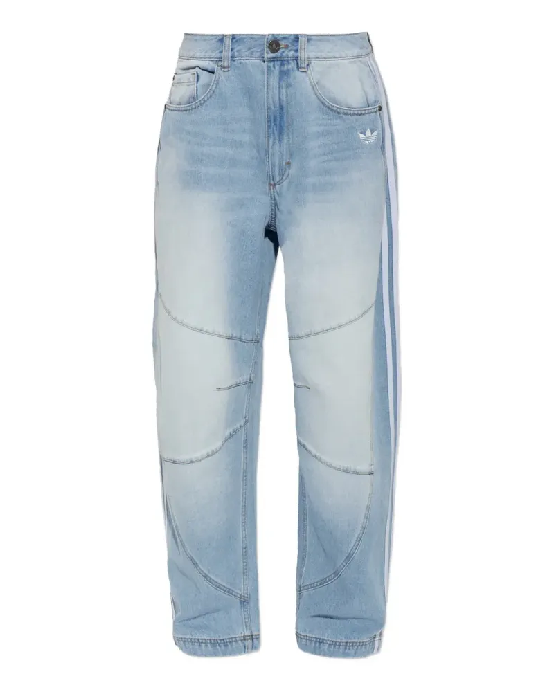 adidas side-stripe tapered jeans - Blau Blau