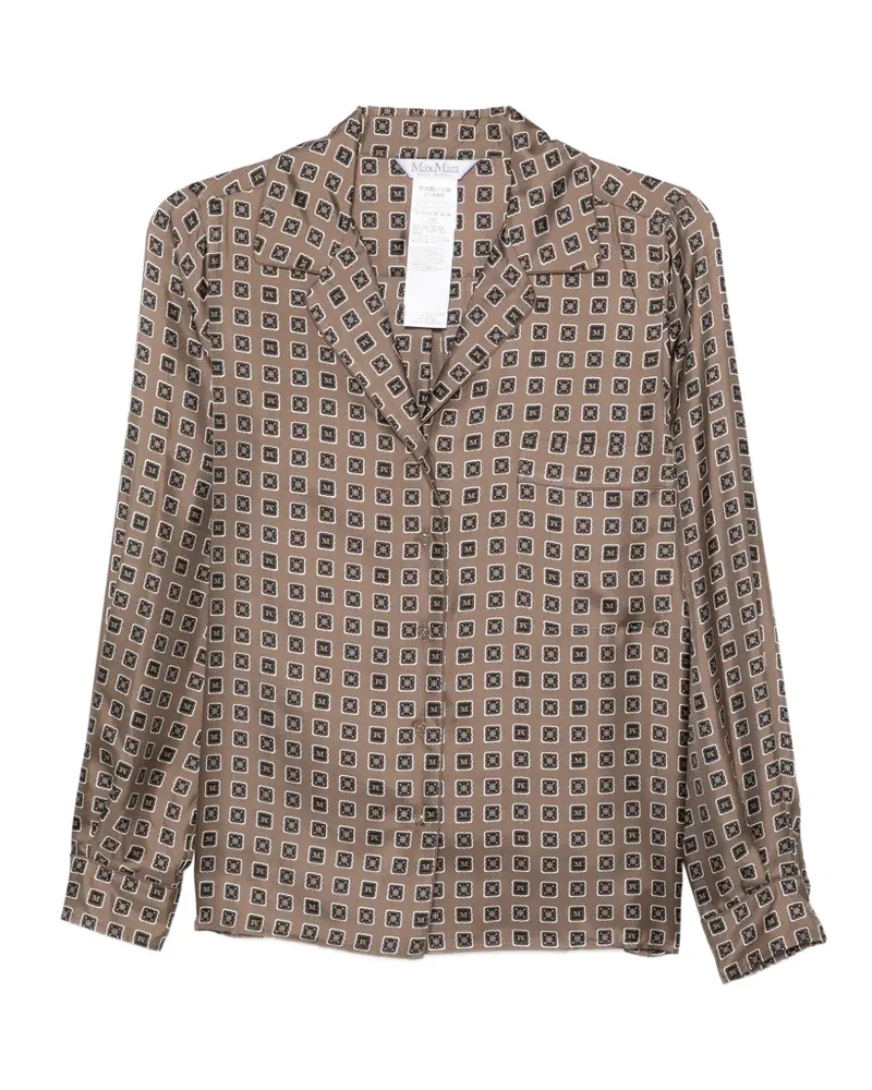 Max Mara Disco Hemd mit Print - Nude Nude