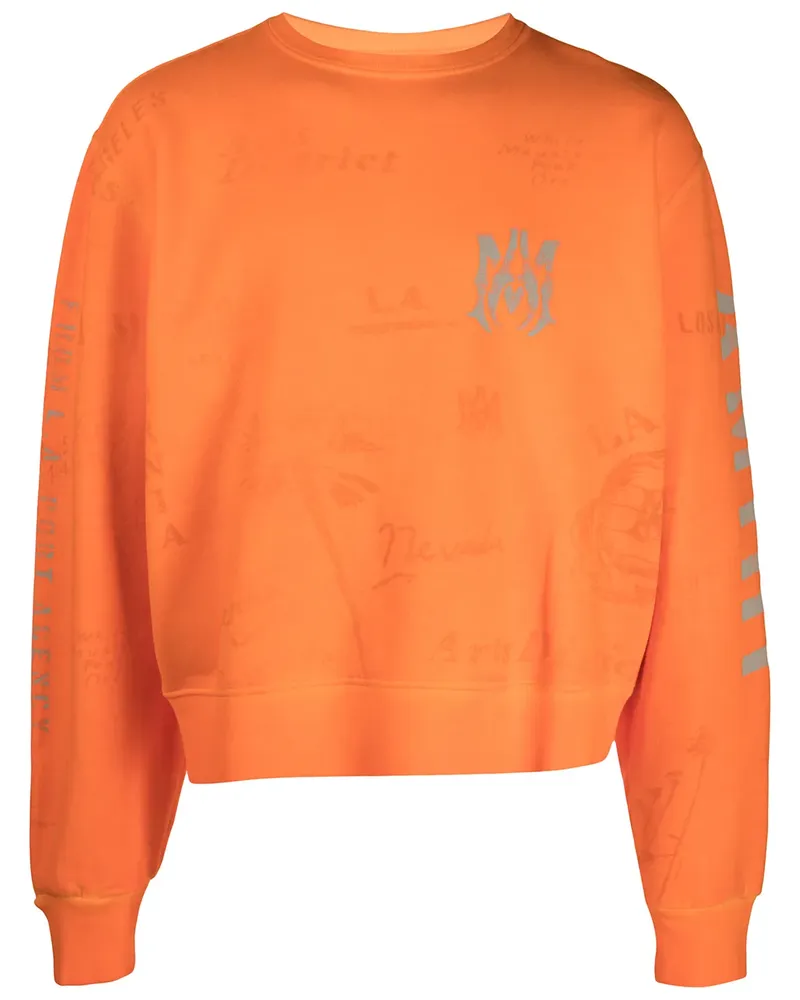 Amiri Sweatshirt mit Logo-Print - Orange Orange