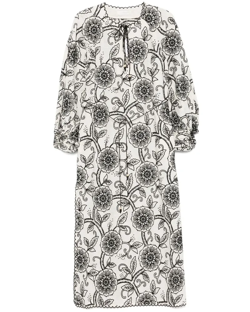 Zimmermann Tallow Midikleid - Weiß Weiß