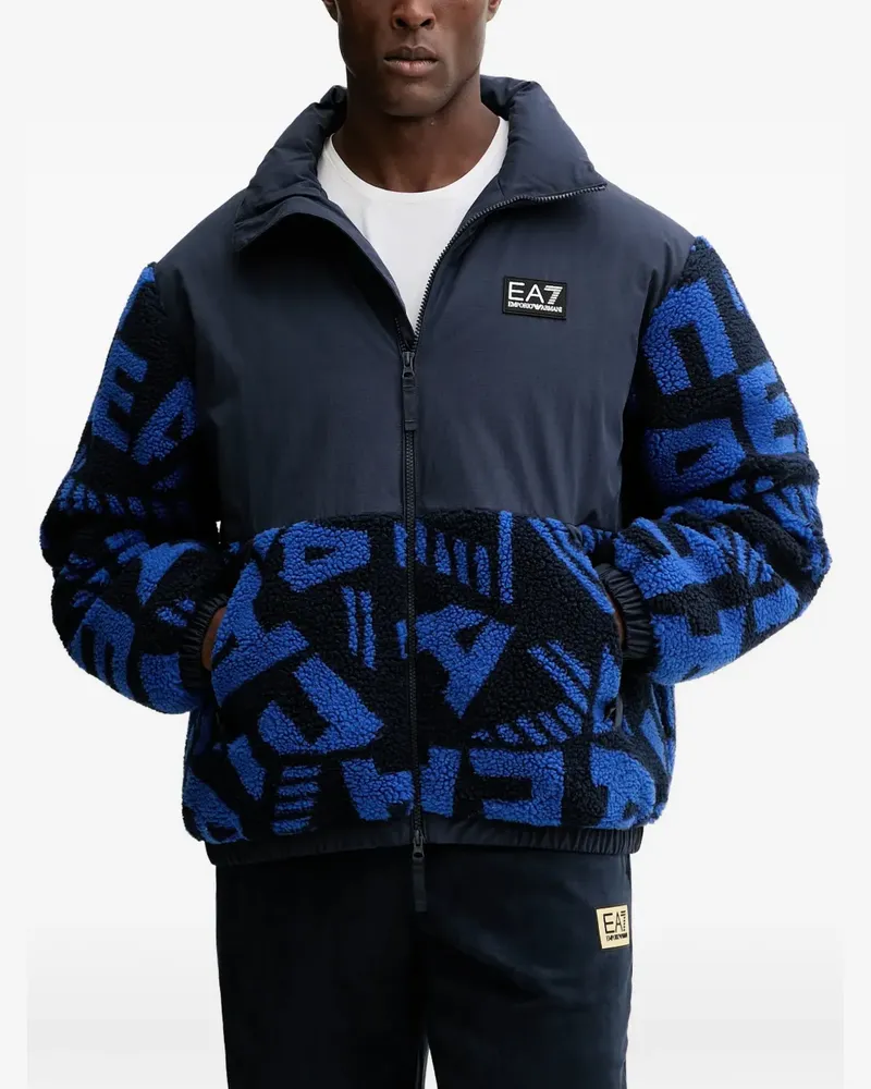 EA7 Jacke mit Logo-Patch - Blau Blau