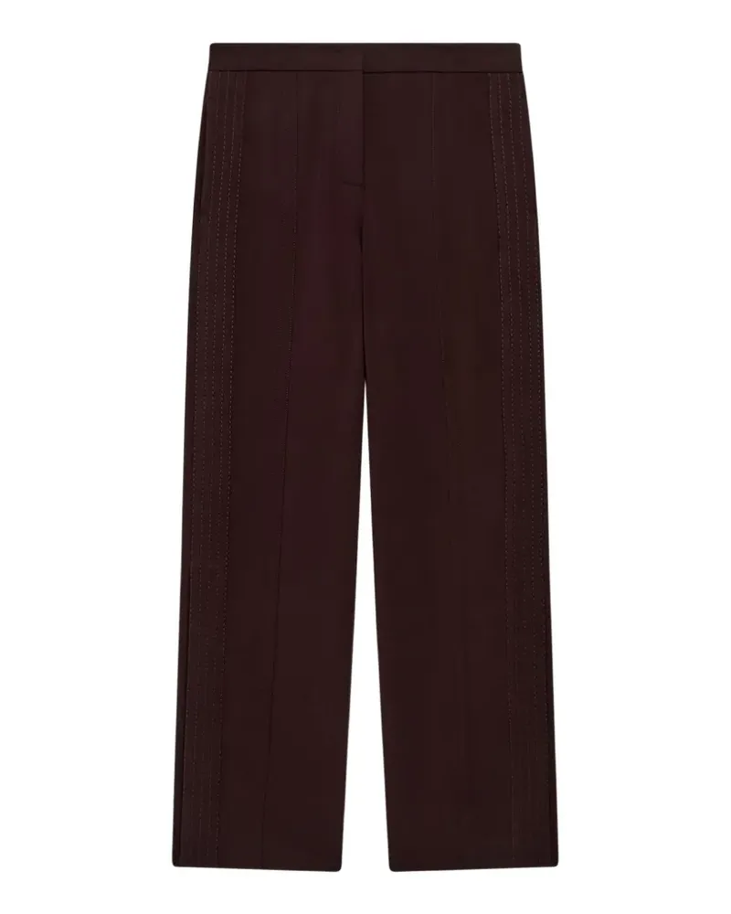 Another Tomorrow graphic-stitch trousers - Braun Braun