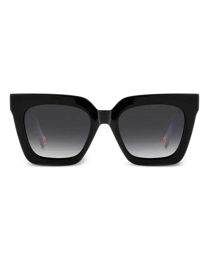 Carolina Herrera New York Eckige Brille mit Logo - Schwarz Schwarz