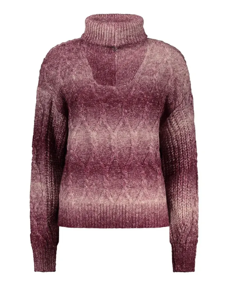 Desigual Viola Pullover mit Zopfmuster - Violett Violett