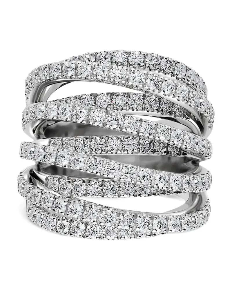 LEO PIZZO 18kt Weißgoldring mit Diamanten - Silber Silber