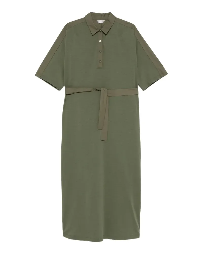 Max Mara belted short-sleeves midi dress - Grün Grün