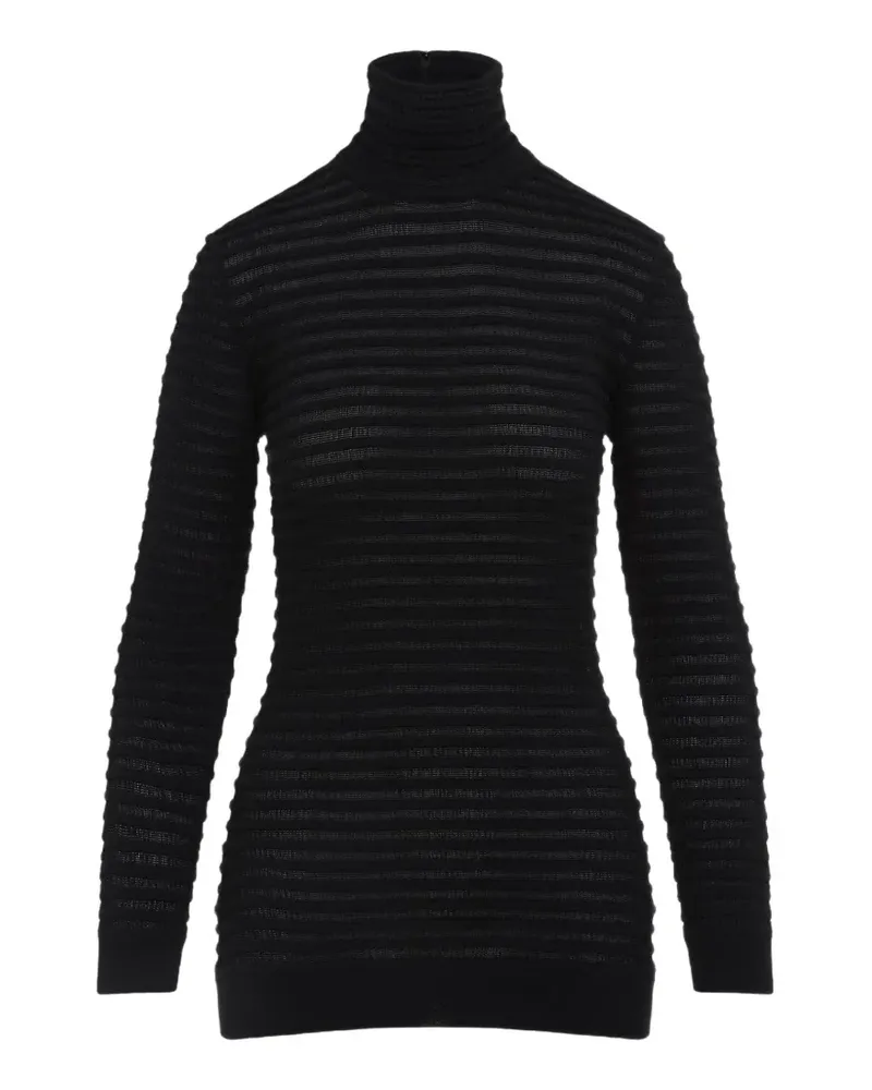 Valentino Garavani Gerippter Rollkragenpullover - Schwarz Schwarz