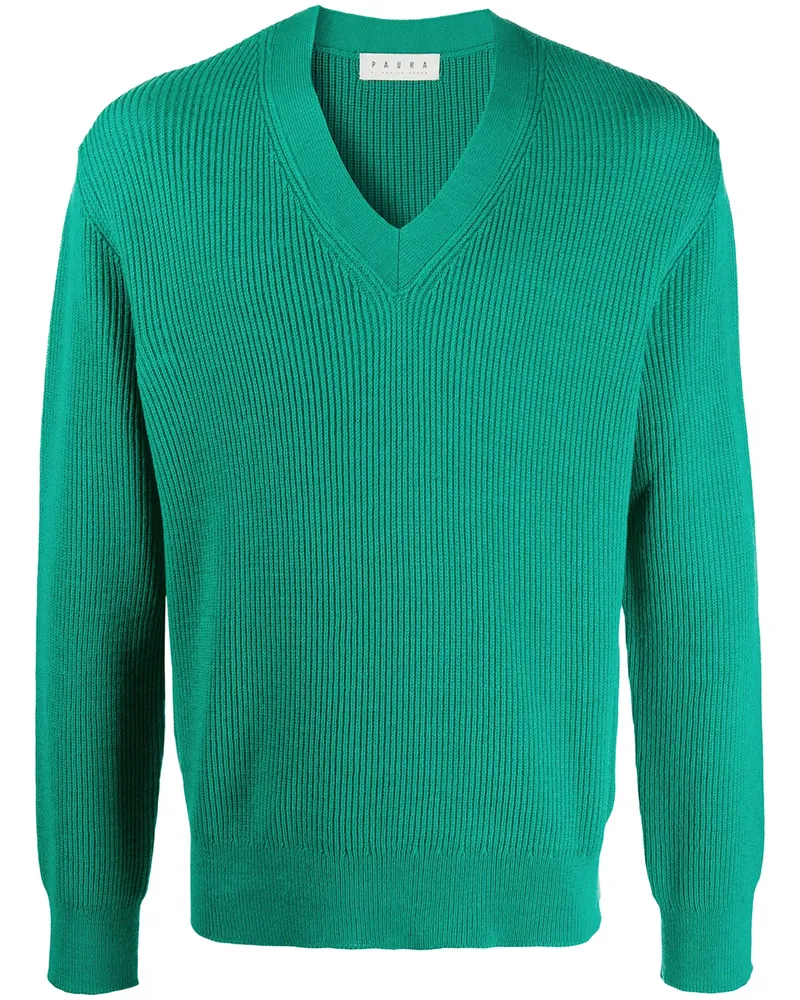 PAURA Pullover mit V-Ausschnitt - Grün Grün