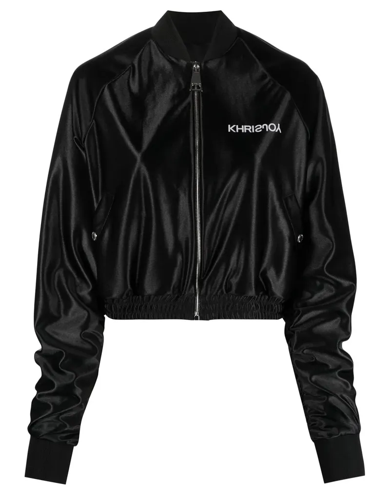 KHRISJOY Bomberjacke mit Logo-Print - Schwarz Schwarz