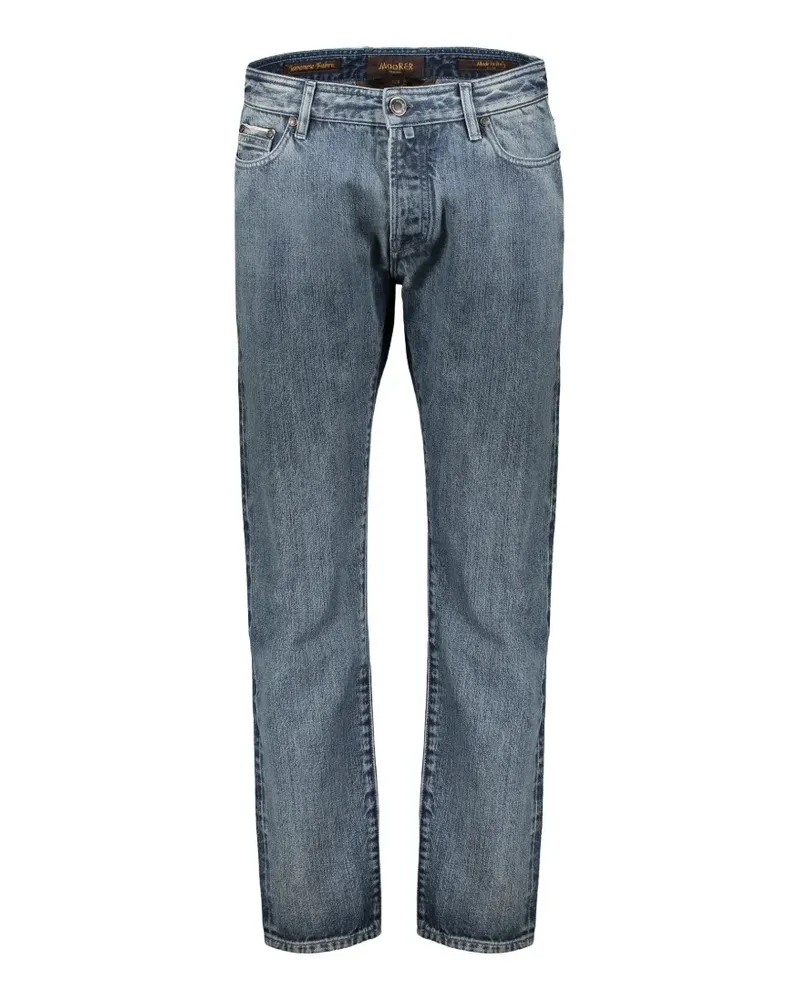 MOORER Ausgeblichene Pavel 10 Straight-Leg-Jeans - Blau Blau