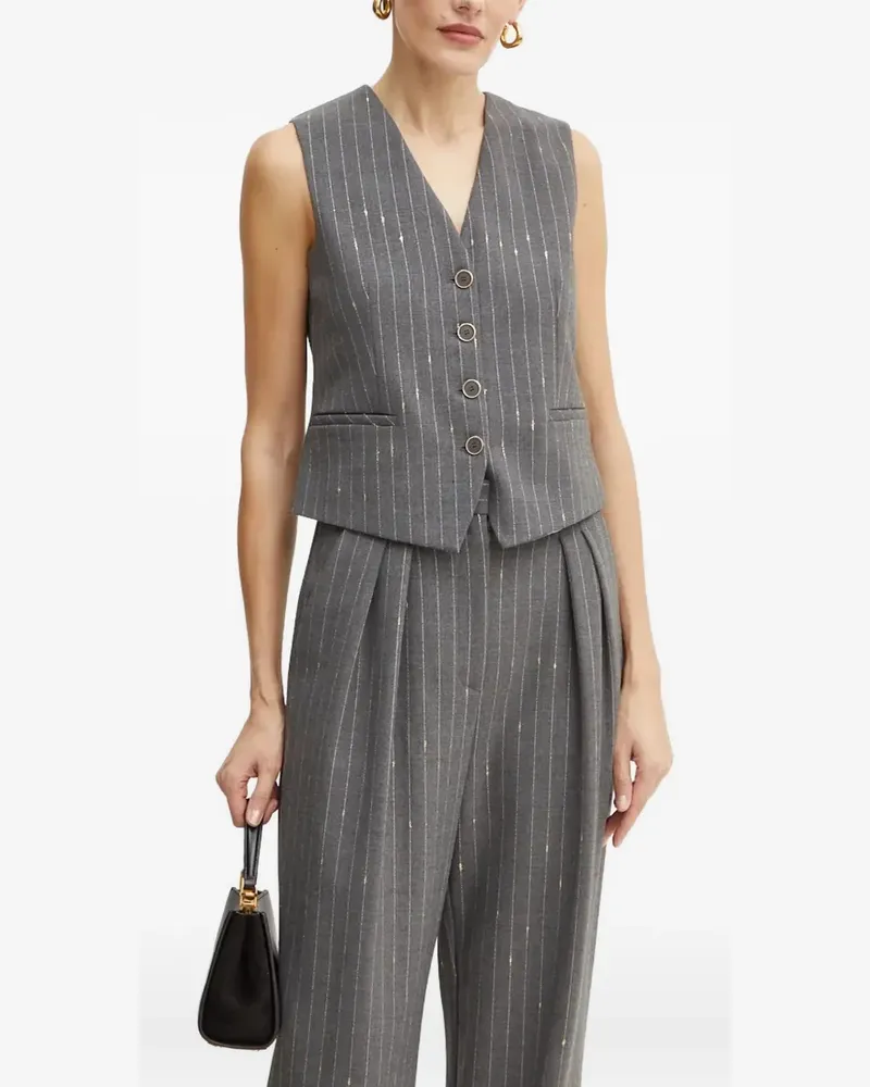 Simona Corsellini Weste mit Nadelstreifen - Grau Grau