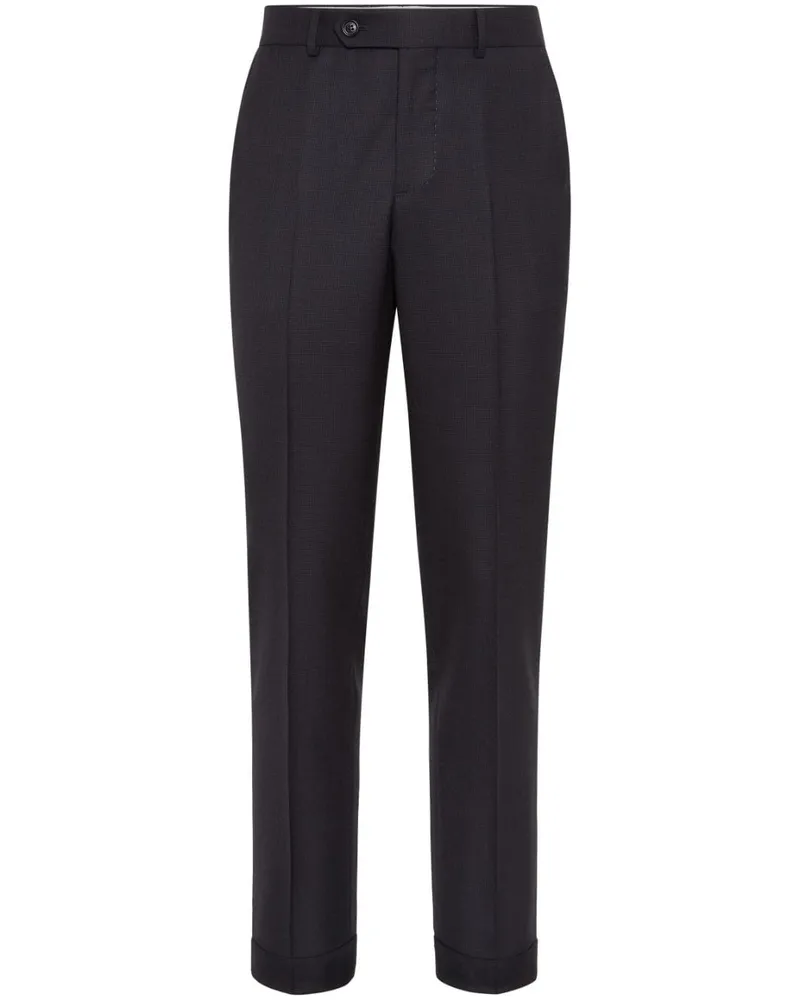 Brunello Cucinelli Hose mit Hahnentrittmuster - Grau Grau