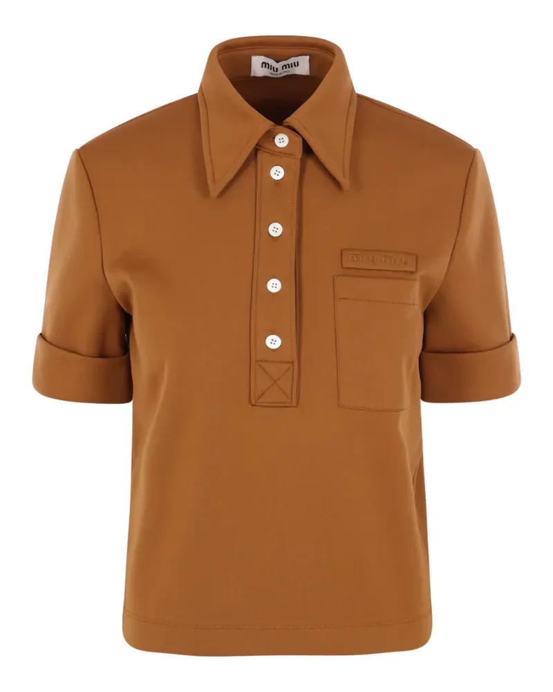 Miu Miu Poloshirt mit Brusttasche - Braun Braun