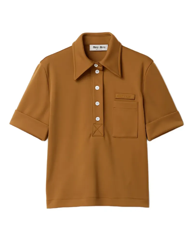 Miu Miu Poloshirt mit Brusttasche - Braun Braun