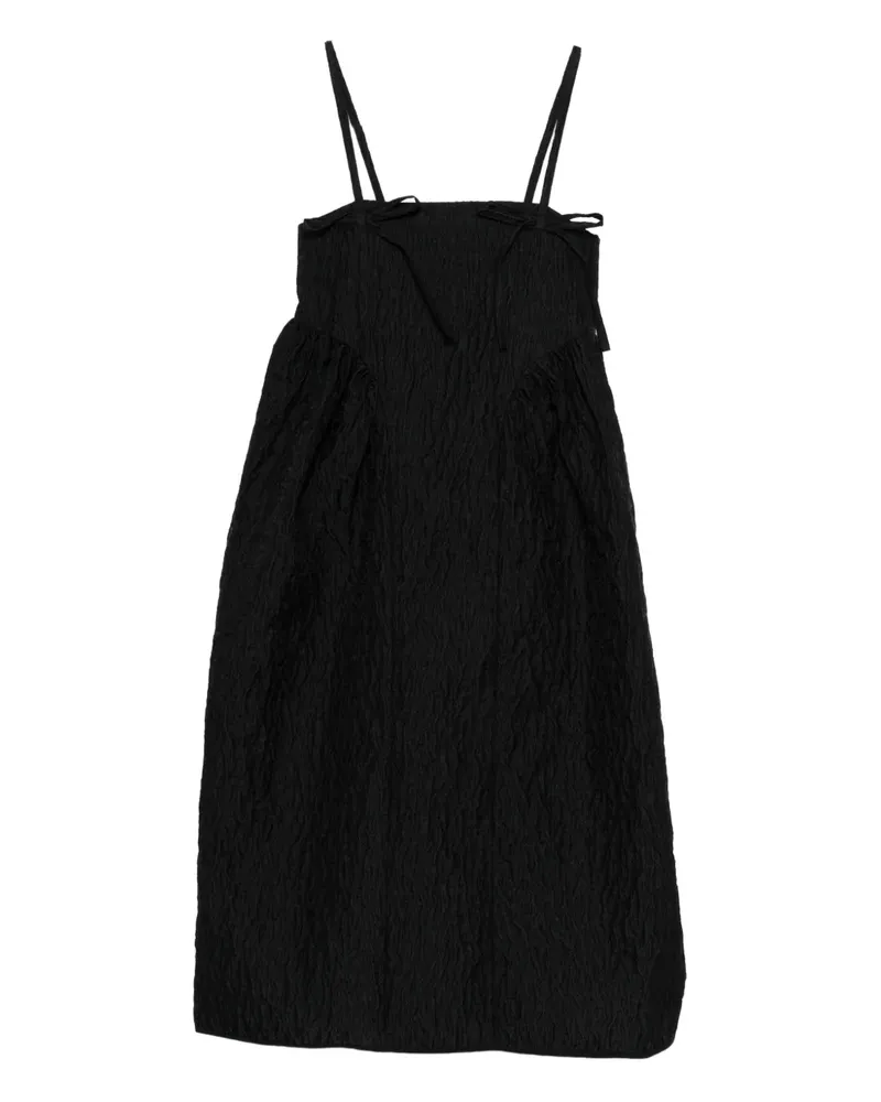 Cecilie Bahnsen Ambra Midikleid mit Schleife - Schwarz Schwarz