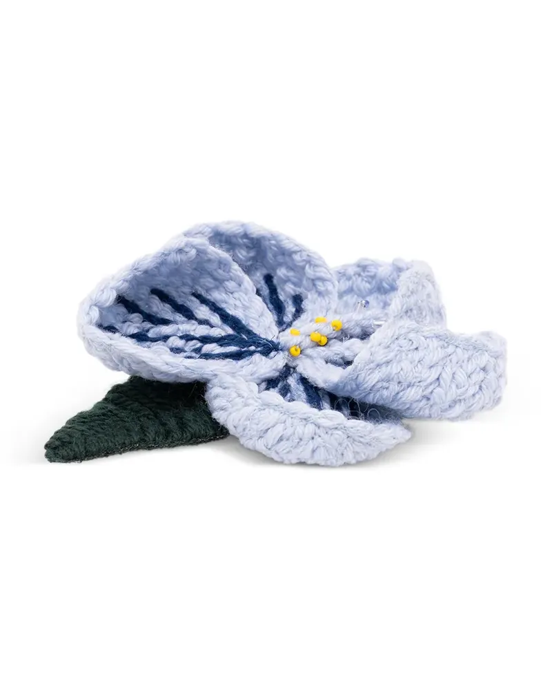 Alanui Gehäkelte Brosche mit Blumenpatch - Blau Blau