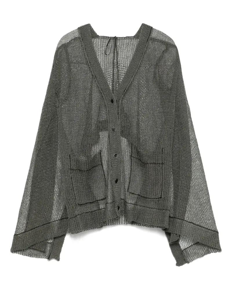 Masnada Cardigan mit Lochstrickmuster - Grün Grün