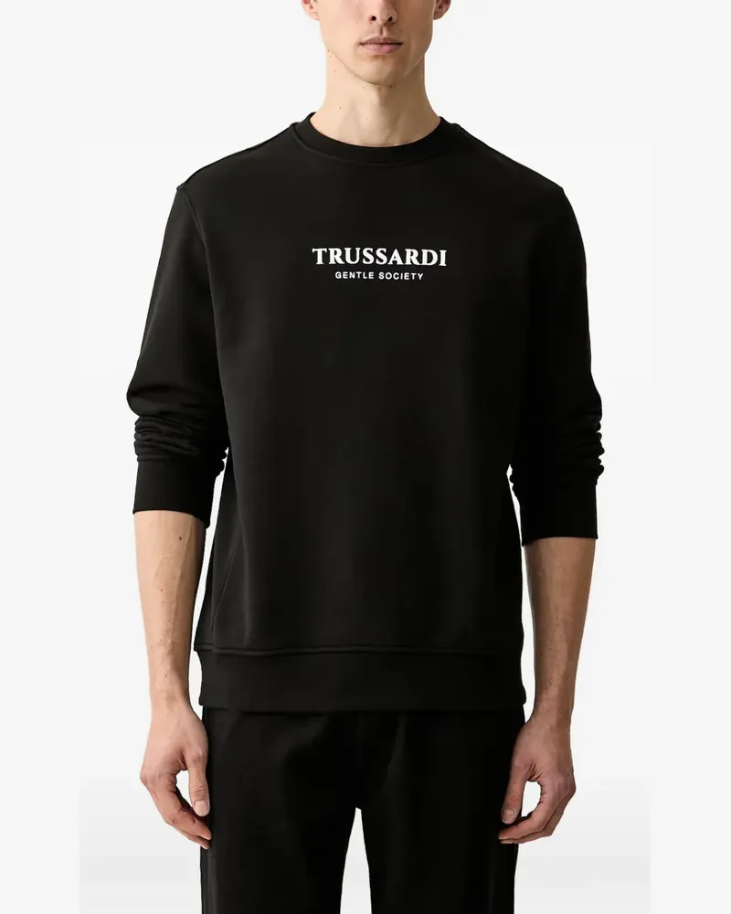 Trussardi Pullover mit Logo-Print - Schwarz Schwarz