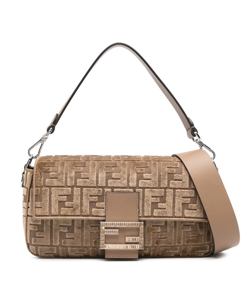 Fendi Mittelgroße Baguette Schultertasche - Braun Braun