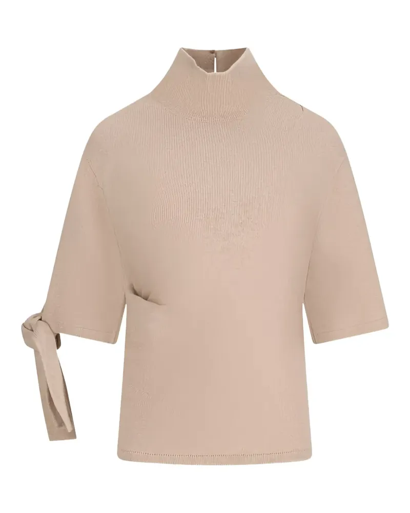 Jacquemus The Fiocco Strickoberteil mit Stehkragen. - Nude Nude