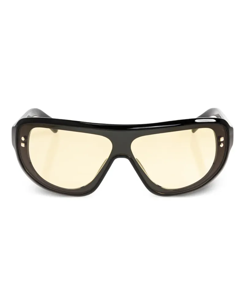 Jacquemus Sonnenbrille mit geometrischem Gestell - Schwarz Schwarz
