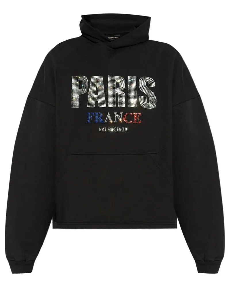Balenciaga Hoodie mit Logo-Nieten - Schwarz Schwarz