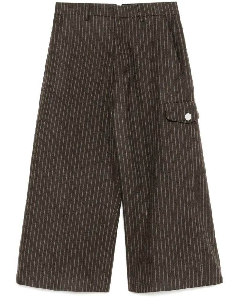 AMI Paris Gestreifte Cropped-Hose - Braun Braun