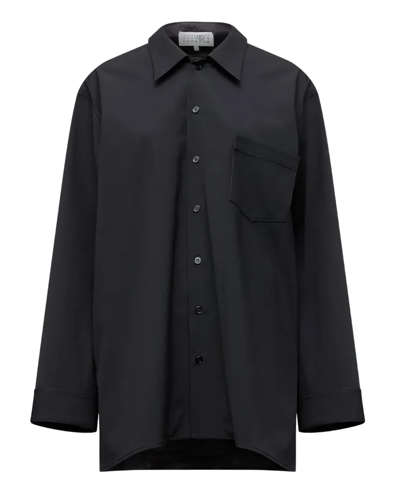 Maison Margiela Hemdkleid mit langen Ärmeln - Schwarz Schwarz