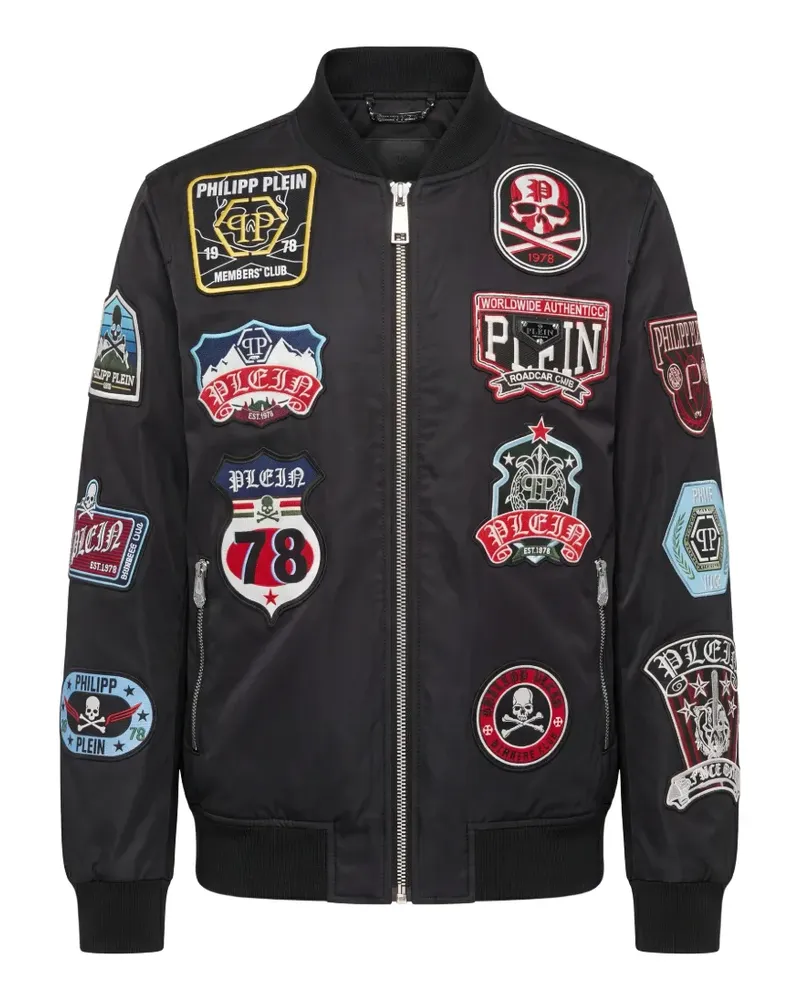 Philipp Plein nylon bomber patches - Schwarz Schwarz