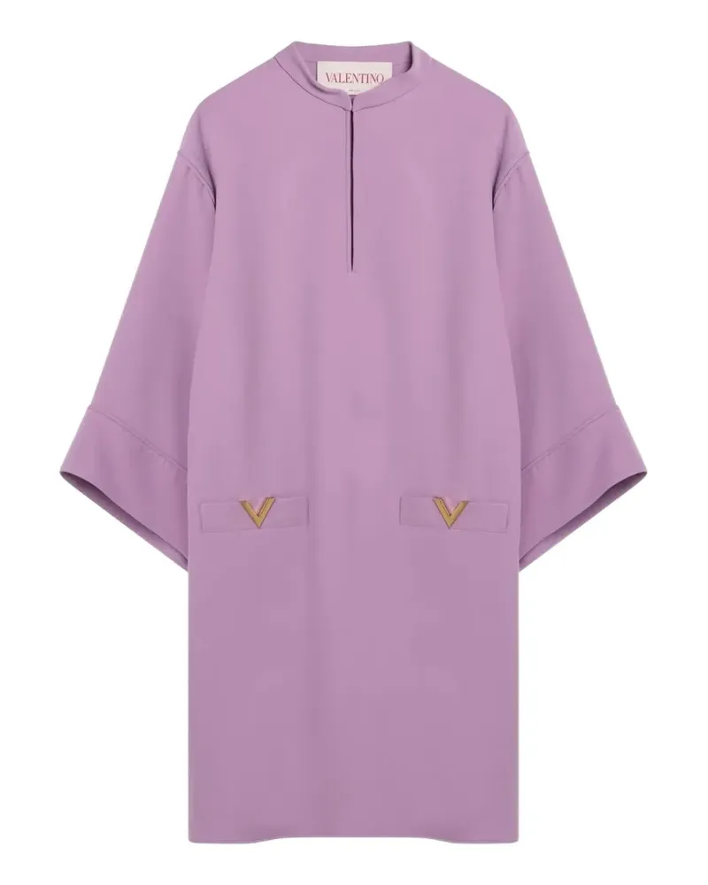 Valentino Garavani Minikleid mit Logo-Schild - Violett Violett