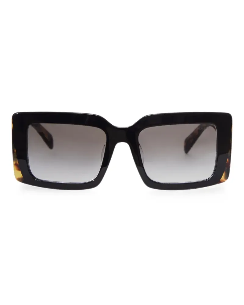 Prada Eckige Sonnenbrille in Schildpattoptik - Schwarz Schwarz