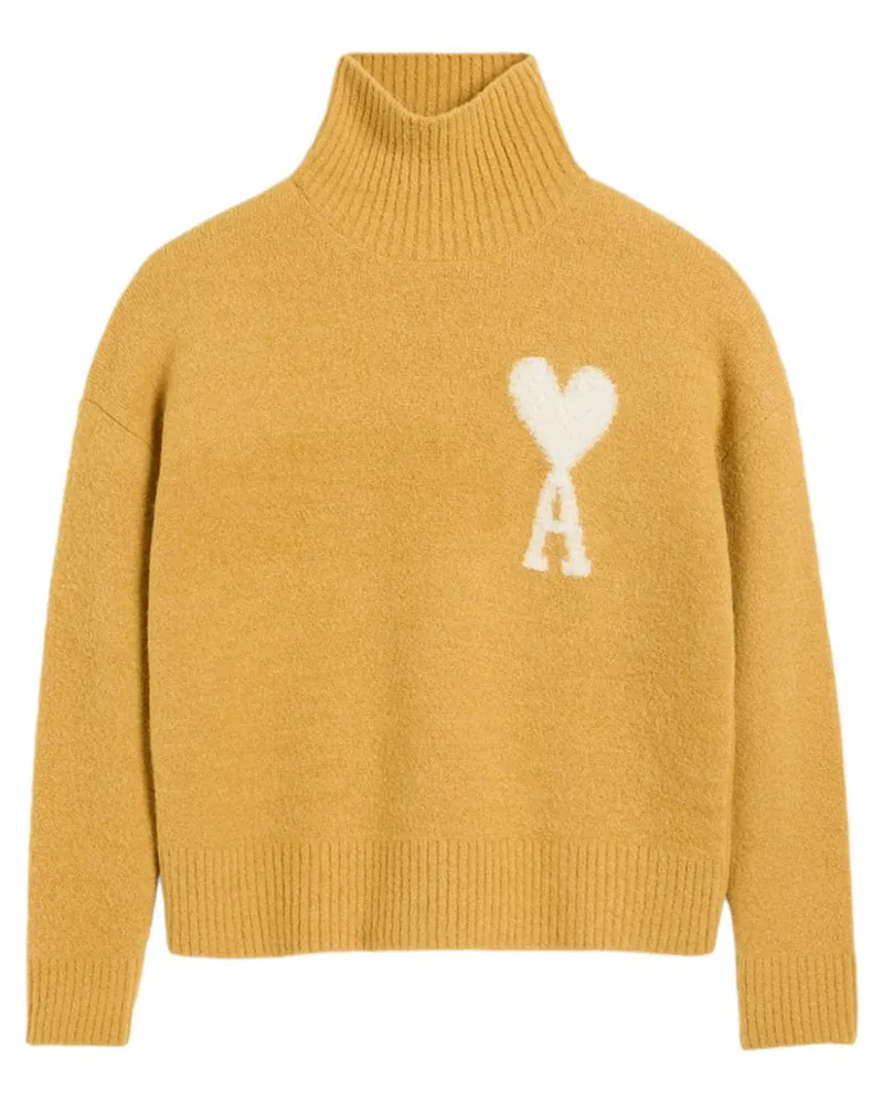 AMI Paris Ami de Coeur Sweatshirt mit Stehkragen - Gelb Gelb