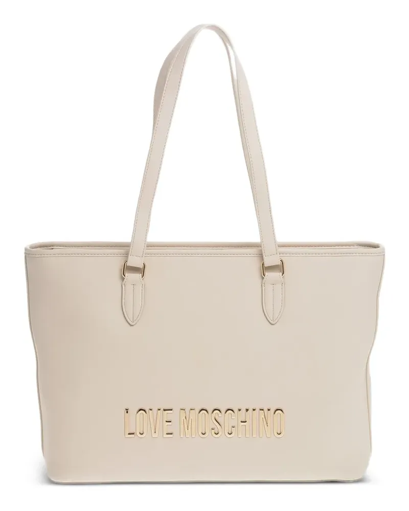 Moschino Shopper mit Logo-Prägung - Nude Nude