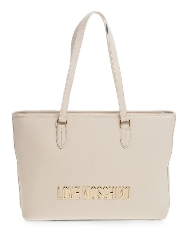 Moschino Love logo-embossed tote bag - Nude Nude