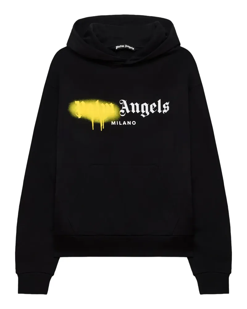 Palm Angels Spray City Milan Hoodie mit Logo - Schwarz Schwarz