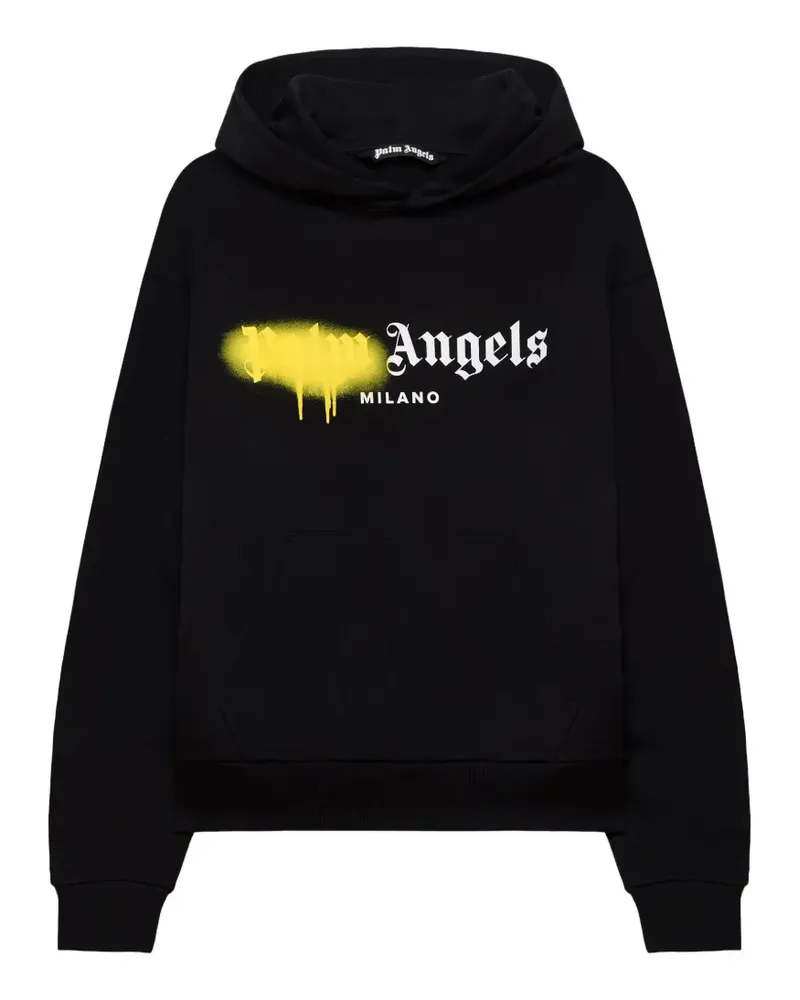 Palm Angels Spray City Milan Hoodie mit Logo - Schwarz Schwarz