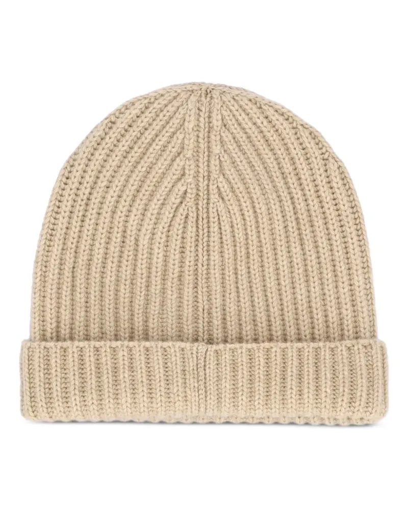 Loro Piana Gerippte Kaschmirbeanie - Nude Nude