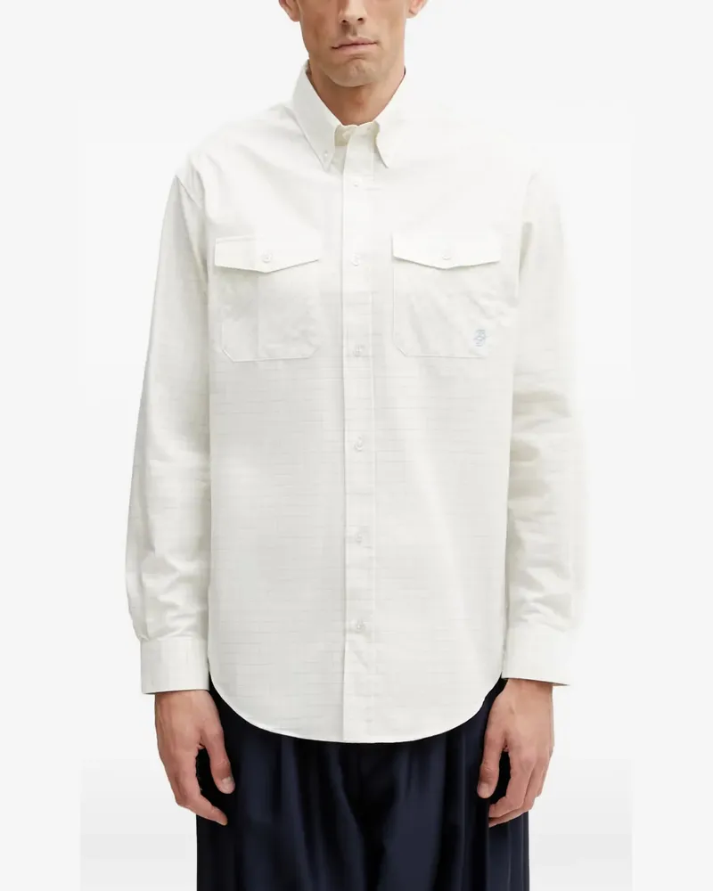 Drôle de Monsieur check-pattern button-down shirt - Nude Nude