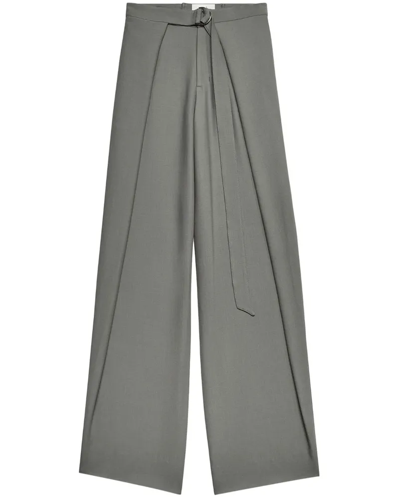 AMI Paris Weite Hose im Layering-Look - Grau Grau