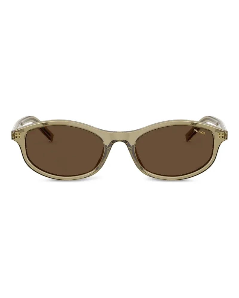 Prada Sonnenbrille mit ovalem Gestell - Grün Grün