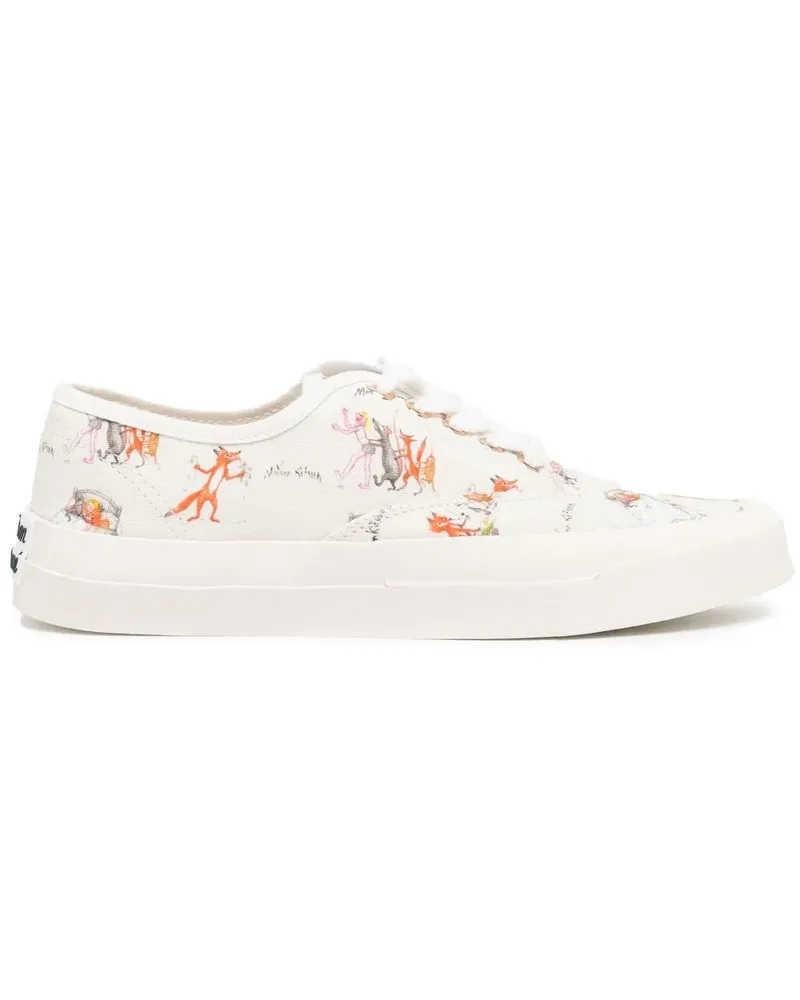 Kitsuné Sneakers mit grafischem Print - Weiß Weiß