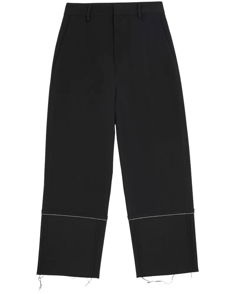 Maison Margiela Gerade Hose mit ungesäumten Kanten - Schwarz Schwarz