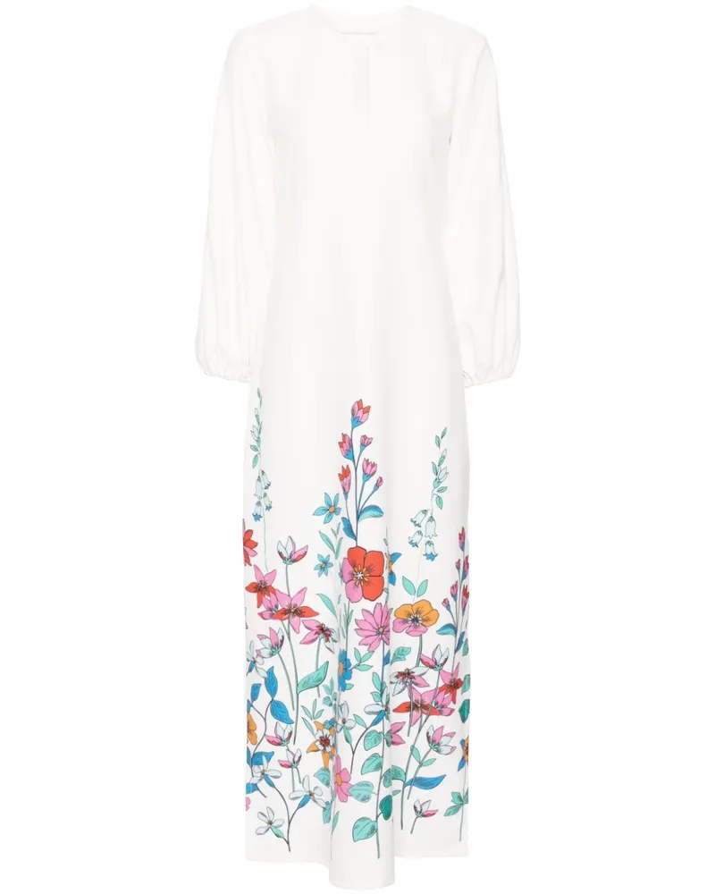 Bambah Hibiscus Tuscan Kleid - Weiß Weiß