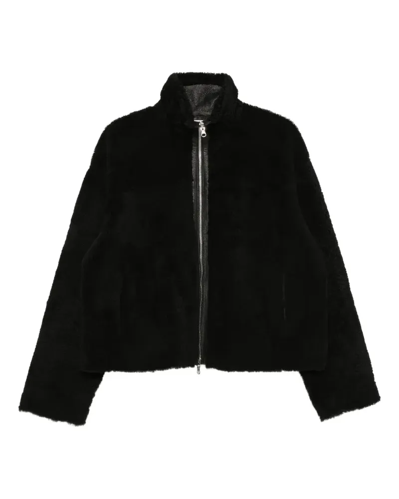 UTZON Wendbare Shearling-Jacke - Schwarz Schwarz